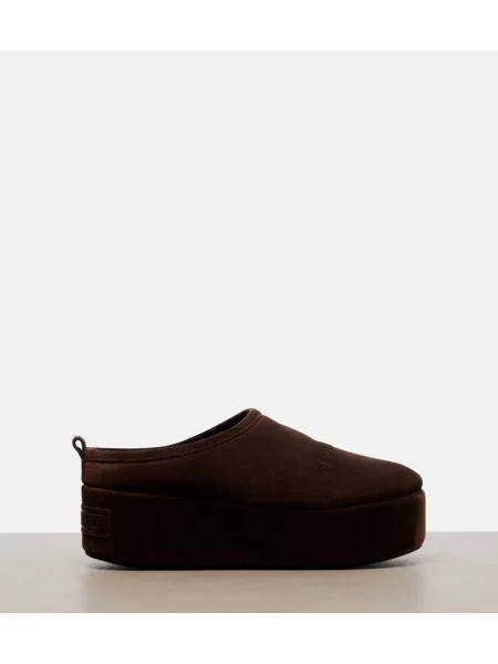 Mules Balenciaga iz semiša s platformo rjava
