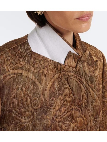 Geacă Dries Van Noten din jacard cu două rânduri de nasturi