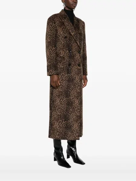 Palton Eraldo cu imagine cu model leopard maro