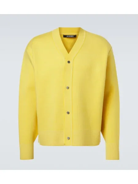 Cardigan Jacquemus de lână galben