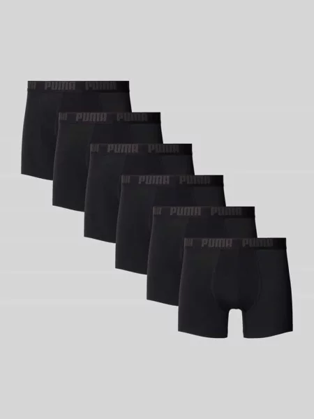 Obcisłe bokserki z mieszanki bawełny w zestawie 6 par model Everyday' Puma czarne