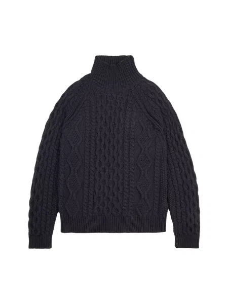 Sweter z golfem Baracuta wełniany niebieski