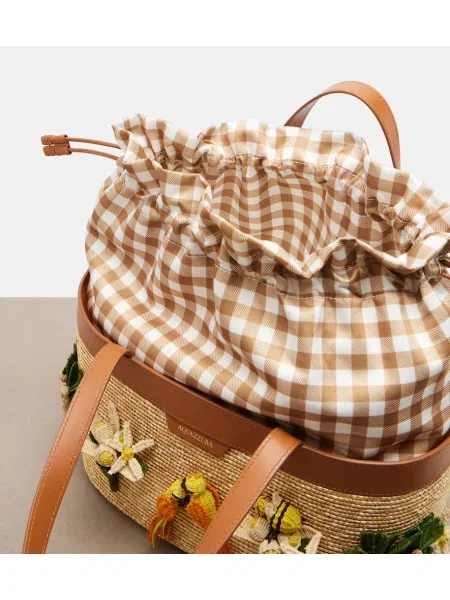 Geantă shopper Aquazzura bej