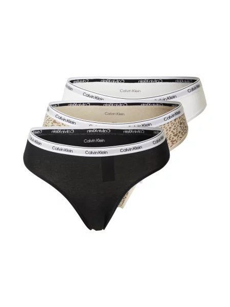 Calvin Klein Underwear Slip maro deschis / gri taupe / negru alb