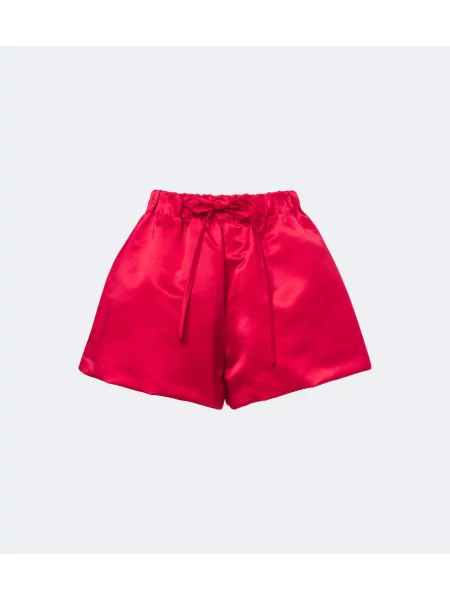 Pantaloni scurți Simone Rocha din satin roșu