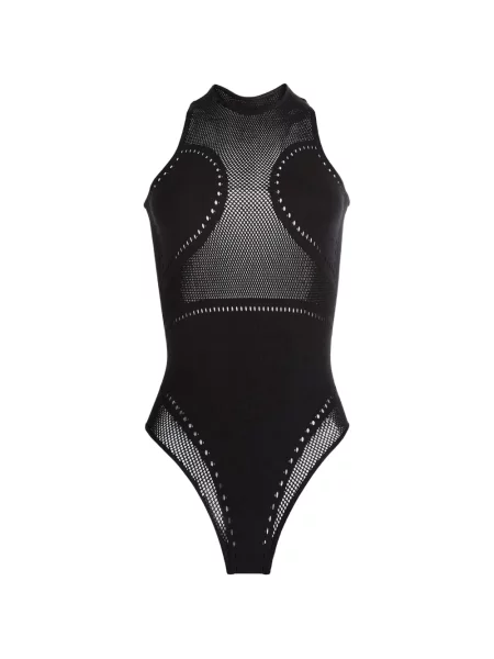 Top Maccapani cu spatele deschis negru