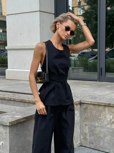 Jadone Fashion Майка Maki_chor Льон чорний