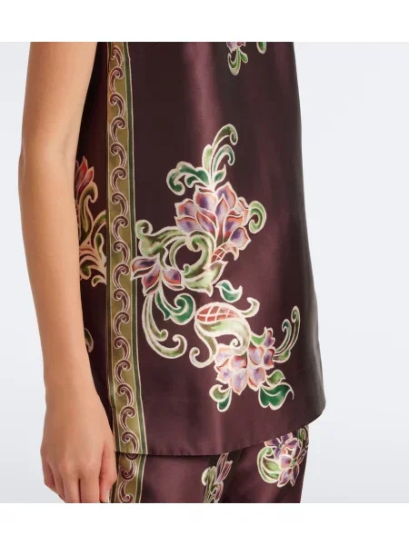 Top Alemais din satin cu model floral
