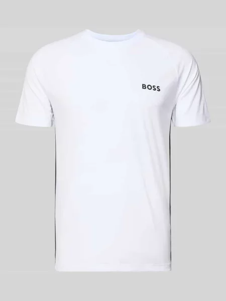 T-shirt o kroju slim fit z nadrukiem z logo model ‘TOP SPIN CB’ Boss Green biała