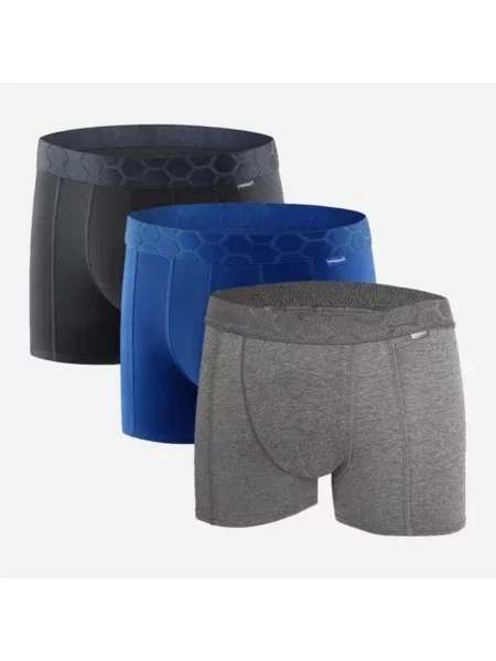 Набір трусів Uniconf метал/меланж/чорний бавовна/еластан чорний