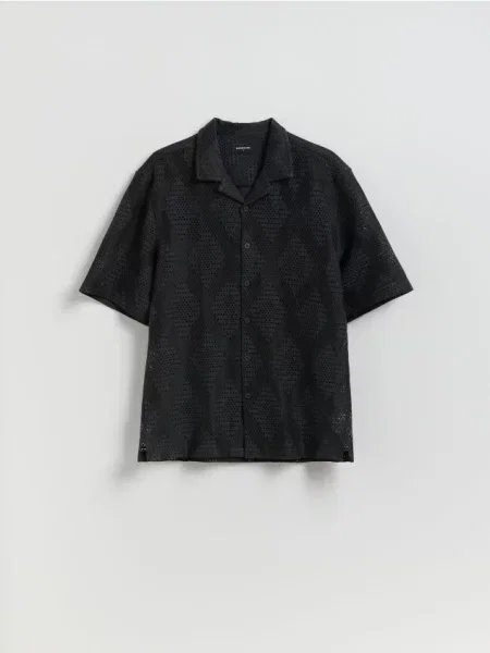 Reserved Cămașă confort din dantelă negru