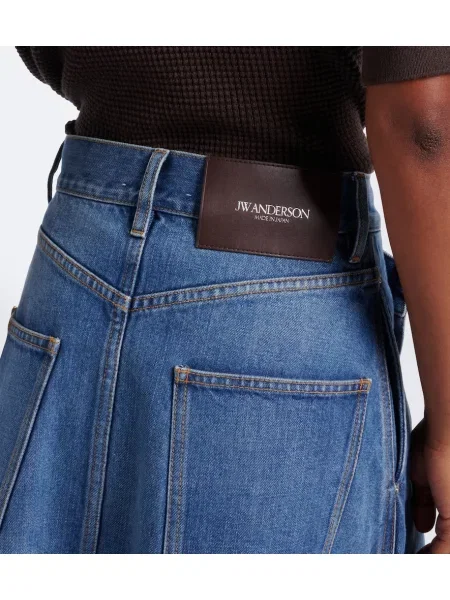 Asymetrická drapovaný džínsová sukňa Jw Anderson modrá