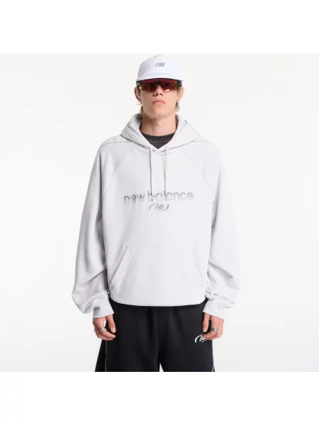 Hanorac cu glugă New Balance din material terry gri