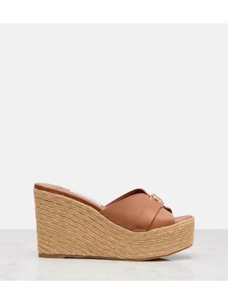 Sandale Jimmy Choo din piele cu platformă maro