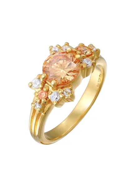 ELLI PREMIUM Prstan zlata / oranžna bela