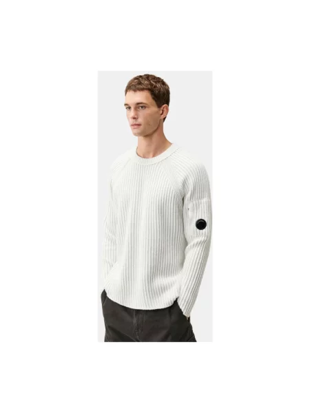Lniany sweter C.p. Company biały