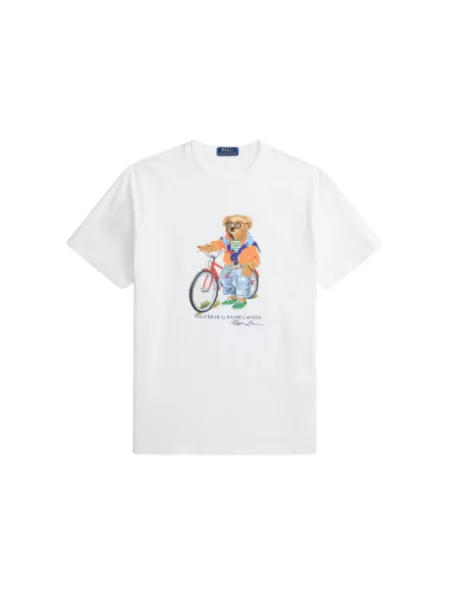 T-shirt o kroju slim fit z nadruk polo bear Polo Ralph Lauren biała