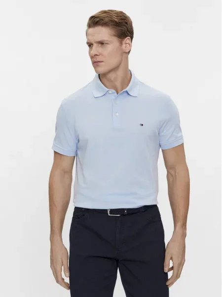 Koszulka polo o kroju slim fit model Tommy Hilfiger niebieska