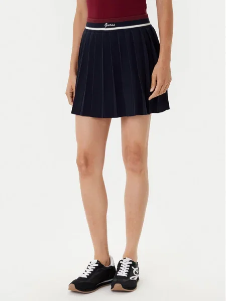 Guess Fustă plisată Bleumarin