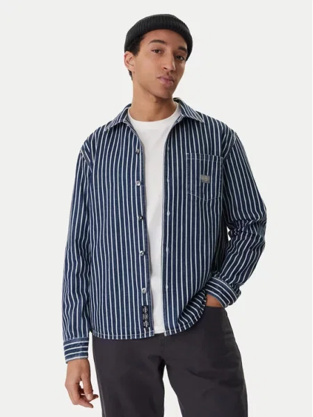 RVCA džinsiniai marškiniai Dayshift Hickory mėlyna
