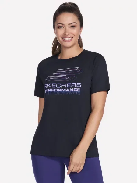 Футболка спортивна Skechers бавовна/поліестер чорний