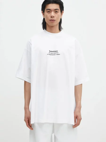 VETEMENTS tricou din All You Need Oversized cu imprimeu alb