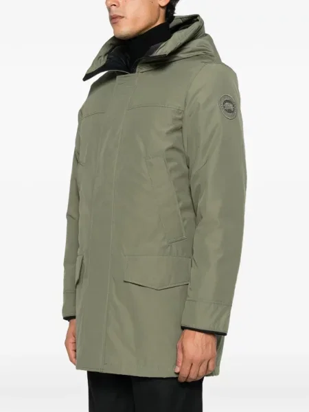 Palton Canada Goose cu glugă cu autograf verde