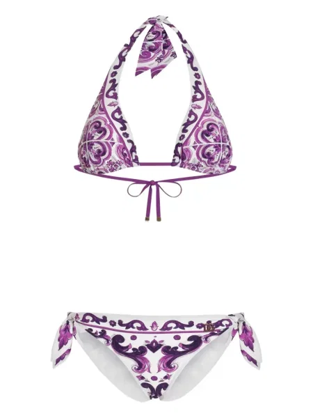 Bikini Dolce And Gabbana z nadrukiem biały