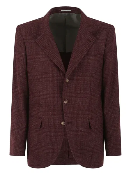 Sacou Brunello Cucinelli în carouri roșu