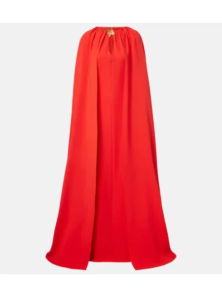 Rochie Oscar De La Renta de mătase roșu