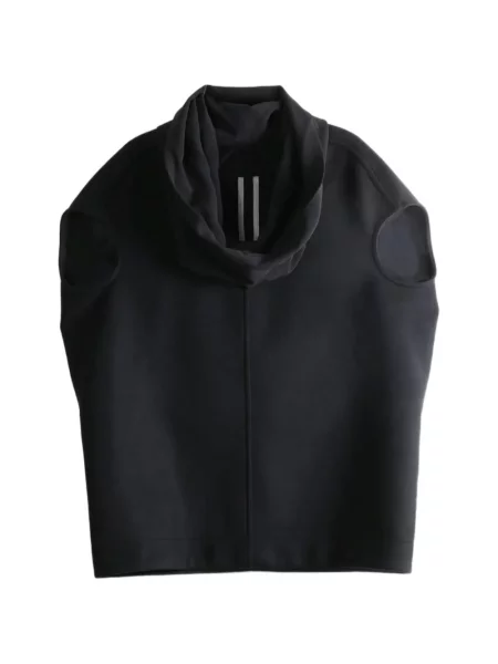 Top Rick Owens fără mâneci drapat negru
