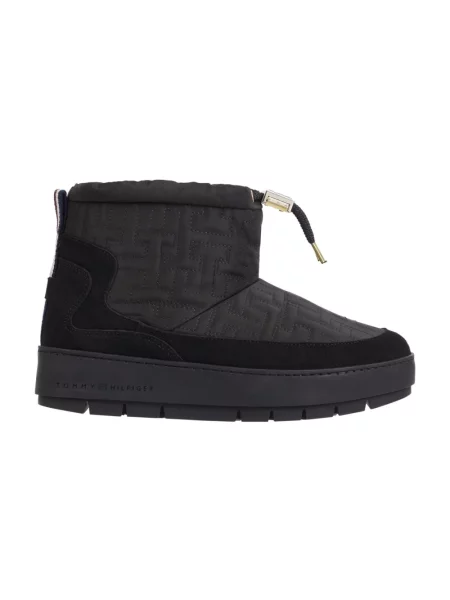 Botki Tommy Hilfiger zamszowe czarne