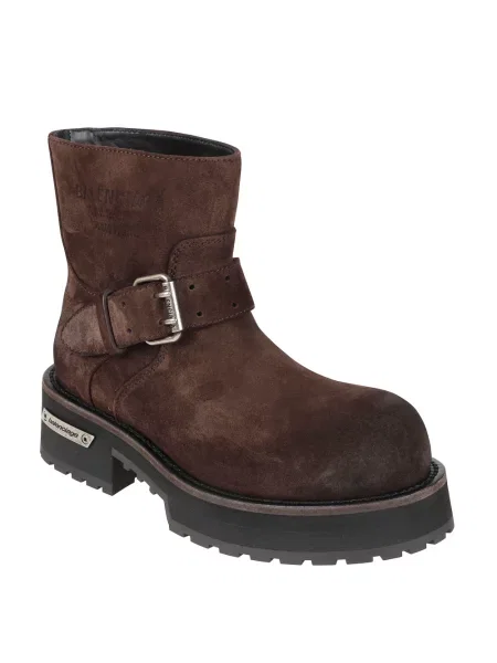 Botki Balenciaga skórzane brązowe