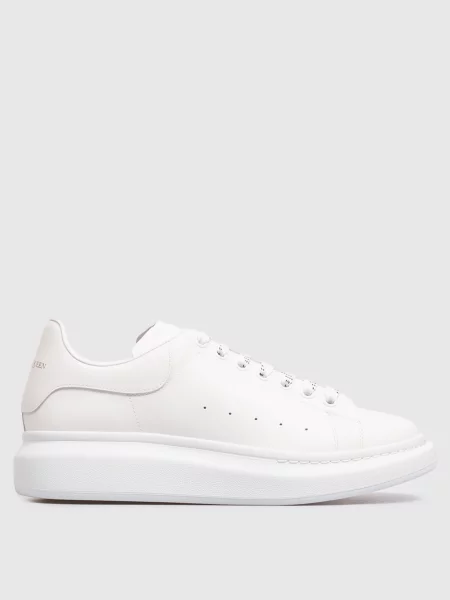 Шкіряні кросівки Oversized з перфорацією Alexander Mcqueen білі