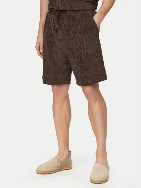 JOOP! Jeans Kratke hlače iz tkanine Wailoa Temno rjava