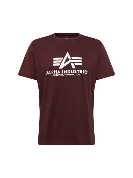 ALPHA INDUSTRIES Tričko vínovo červená biela