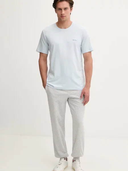 BOSS lounge tričko pánske s elastanom Mix&Match T-Shirt R modrá