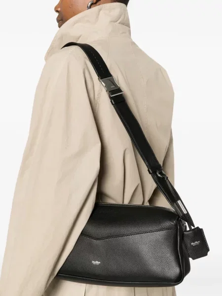 Geanta de piele Max Mara din piele mini negru