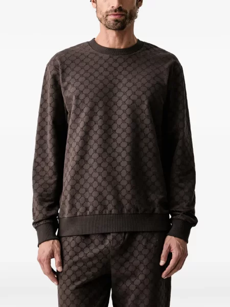 Hanorac crewneck Joop! cu decolteu rotund cu autograf maro