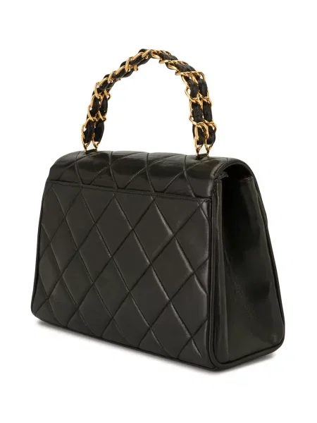 Prošívaná trapéz diamant kabelka Chanel Pre-owned černá