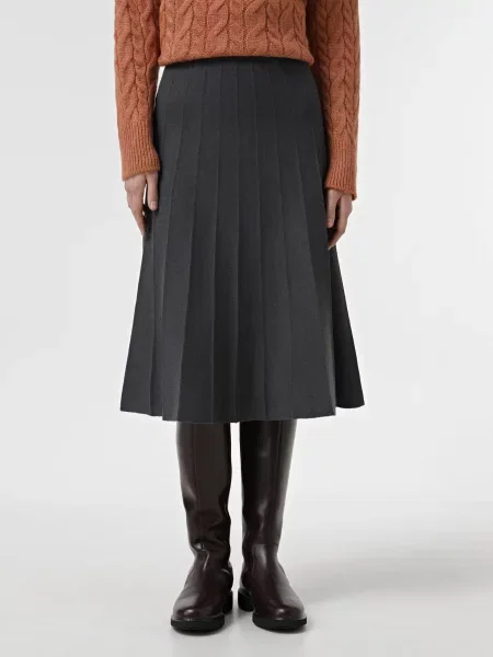 Спідниця міді Sewel темно-сірий вовна/акрил сіра
