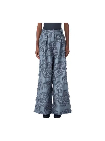 Spodnie Ganni retro szare