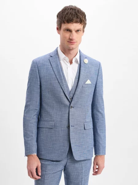 Finshley & Harding kurtka modułowa Steven Mężczyźni Modern Fit wzorzysty 25 niebieski