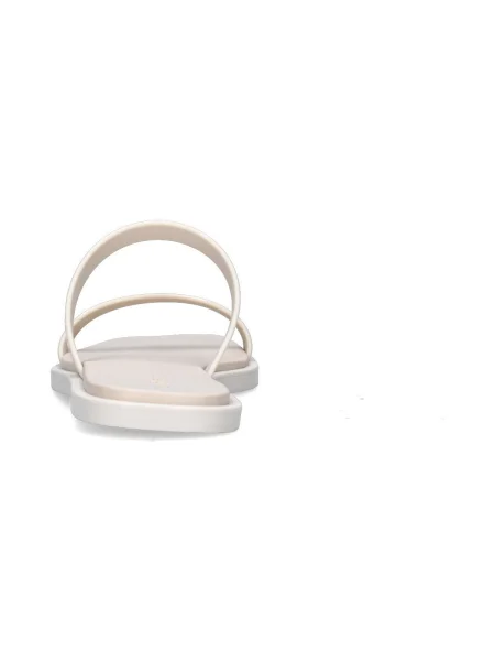 Calvin Klein dámske žabky Double Bar Slide Jelly turtle dove biela