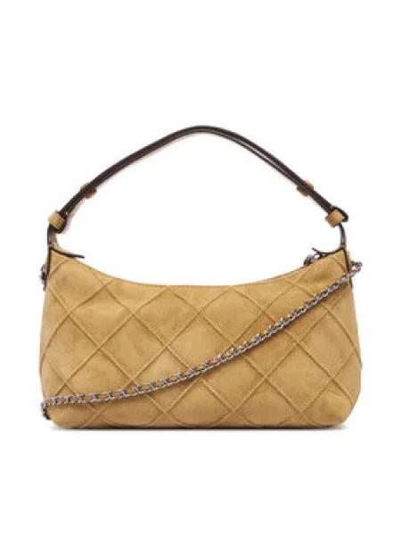 Kabelka Tory Burch Fleming Suede Pochette Krémová béžová