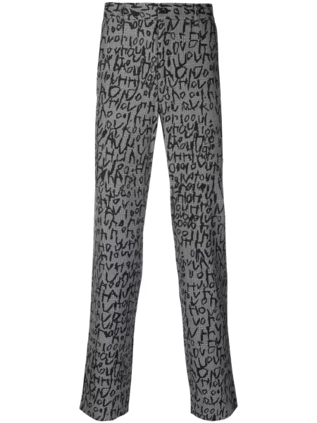 Pantaloni Comme Des Garcons Homme Plus în carouri din jacard negru