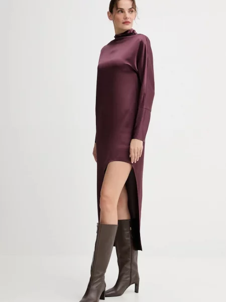 ISABELLE BLANCHE sukienka mini prosta bordowy