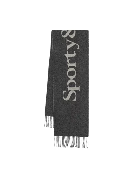 Sporty & Rich szalik wełniany Big Serif szara