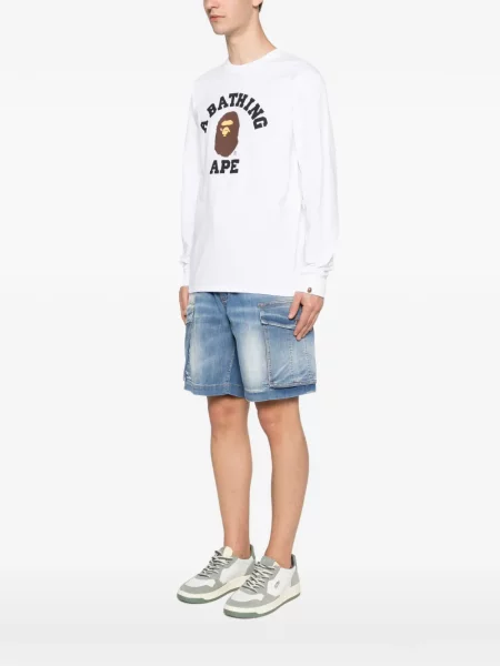 Hanorac A Bathing Ape® cu autograf alb