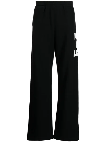 Pantaloni Natasha Zinko cu imagine cu motiv cu inimi negru